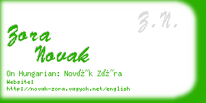 zora novak business card
